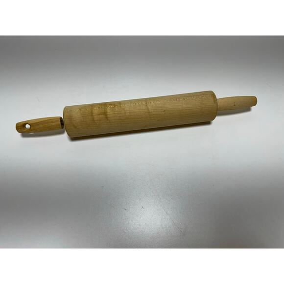 Vintage Wooden Rolling Pin 16” Long Primitive Kitchenware With Revolving Barrel - Picture 1 of 4